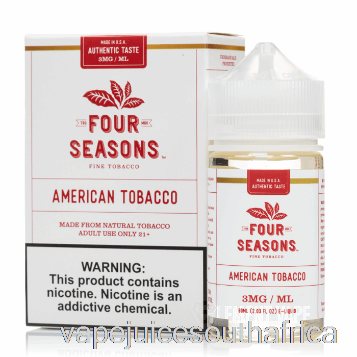 Vape Juice South Africa American Tobacco - Four Seasons - 60Ml 18Mg